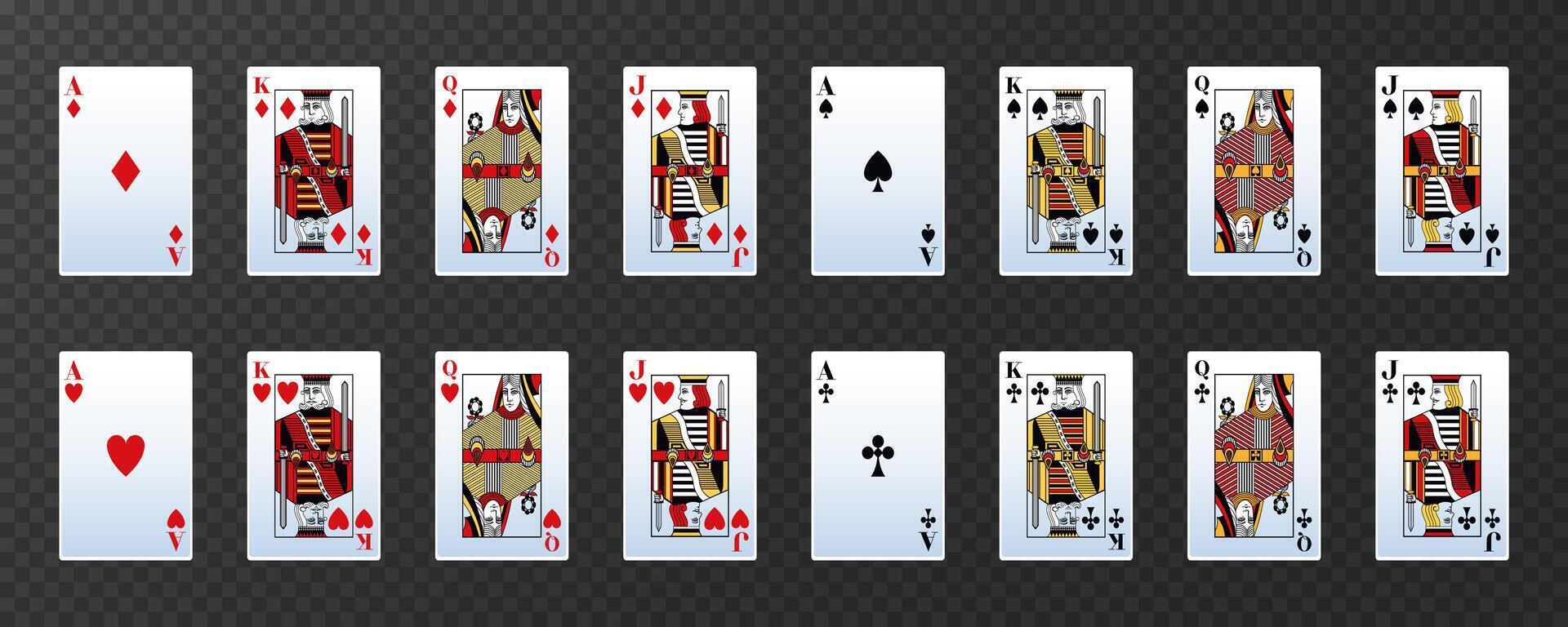 Playing Cards Set with Aces and Royals Set vector