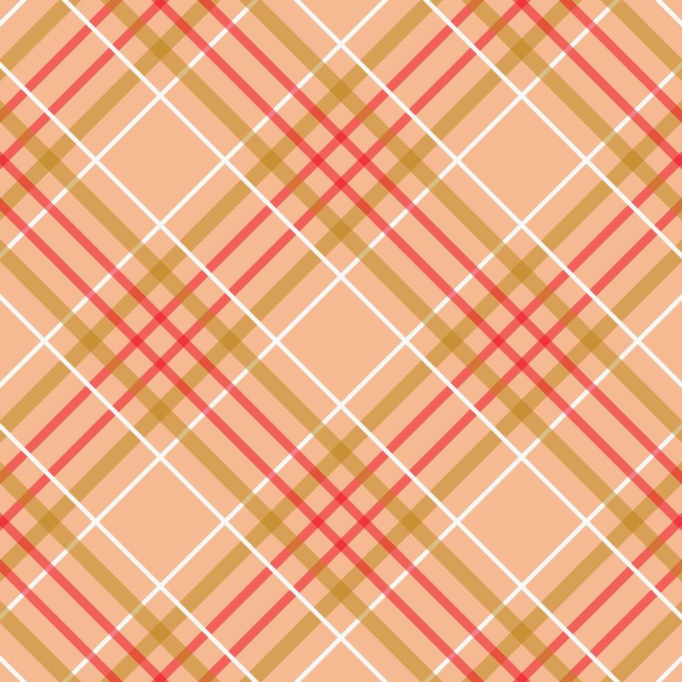 Textile DesignTextile Fabric Check Pattern in Peach, Red, and Brown vector