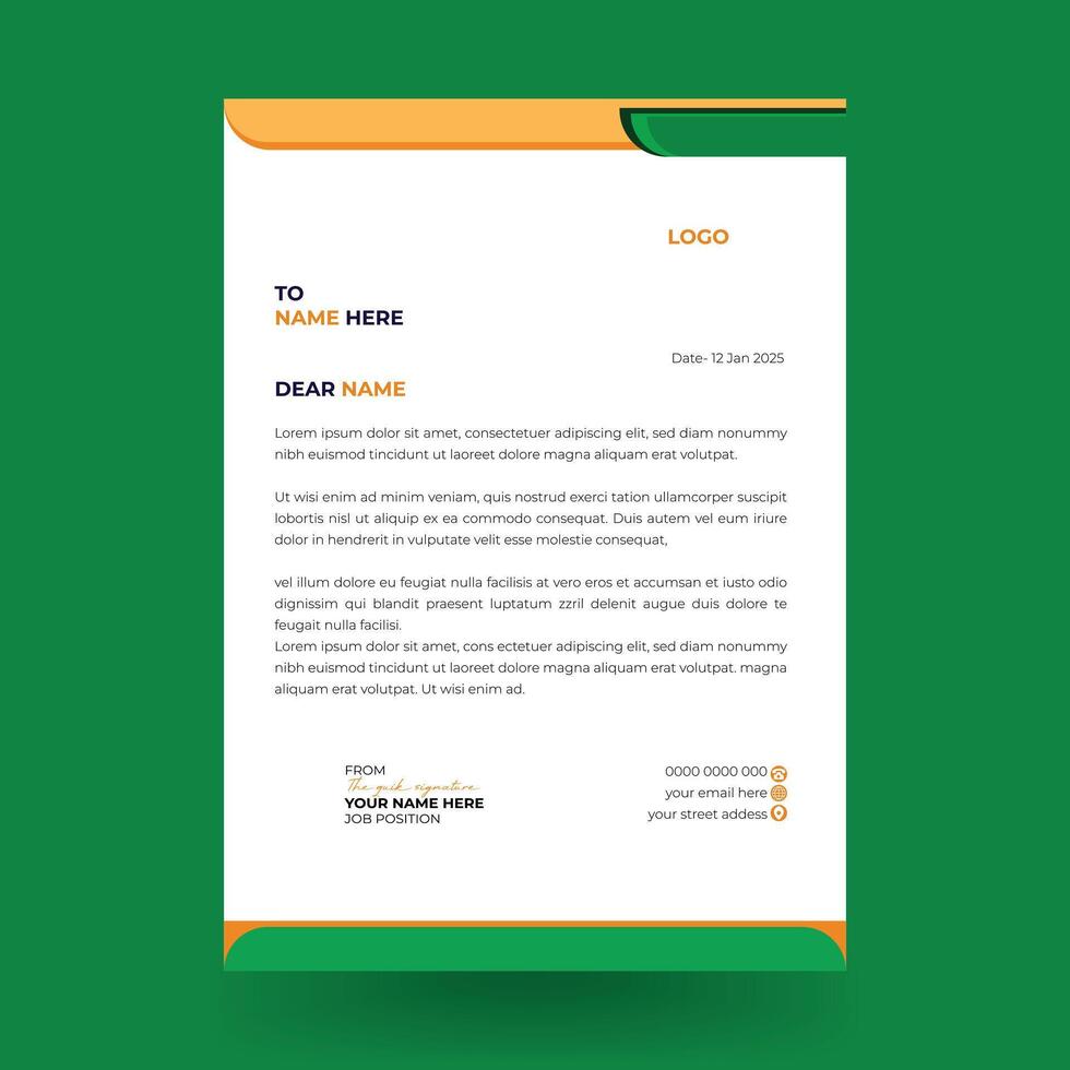 Creative business in abstract design template. Creative and Professional business letterhead design template. vector