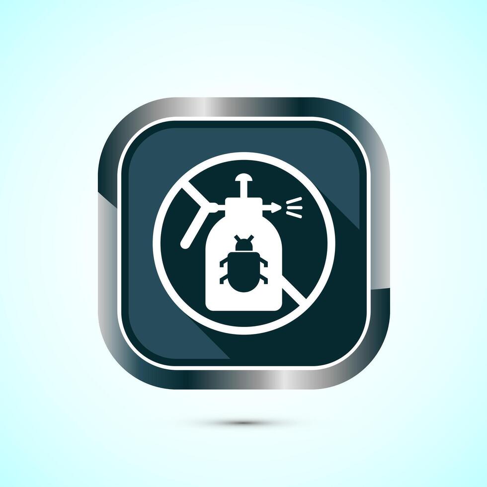 Pesticide free icon design illustration. Certified natural product sticker symbol illustration. Gray shadow button design vector