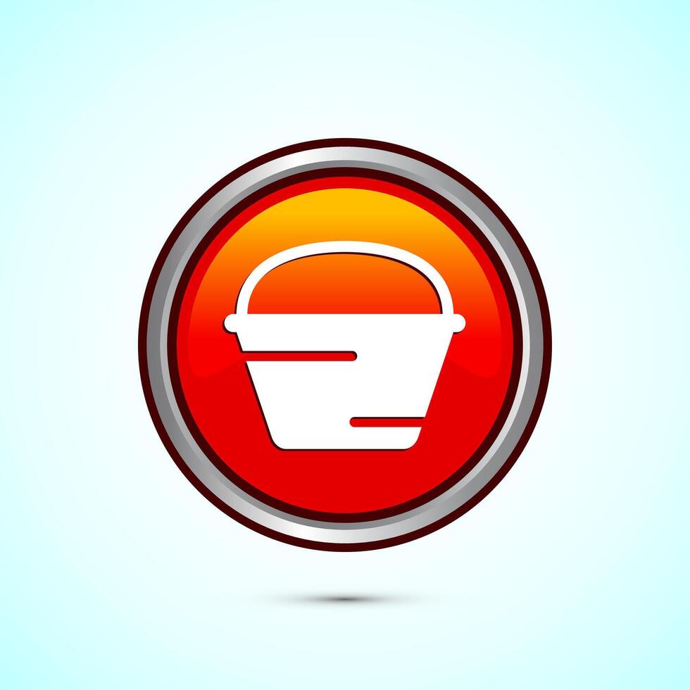 Basket icon design, Shopping basket icon, Orange color round button design vector