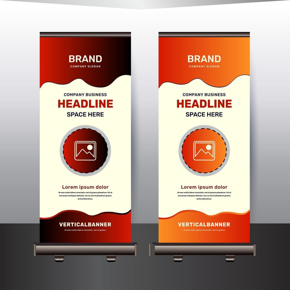 Corporate business rollup banner template design concept vector