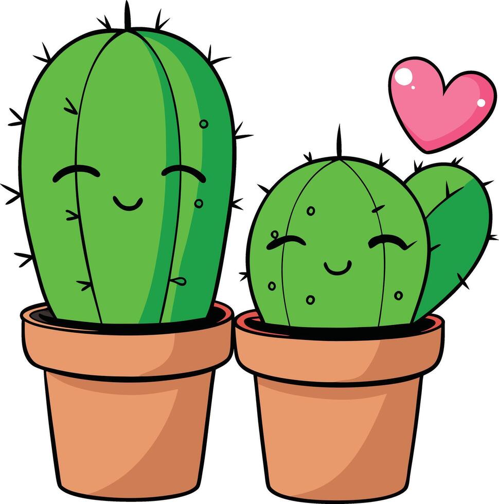 valentines day cactus vector