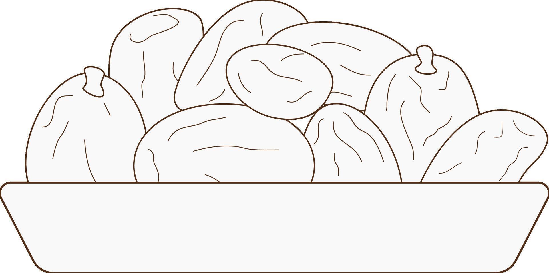 a bowl full of dates vector