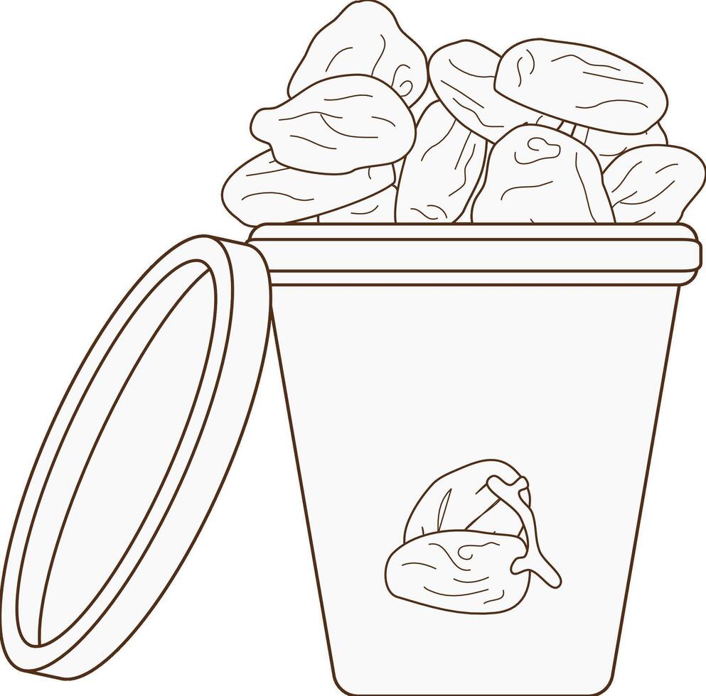 a bucket full of dates vector