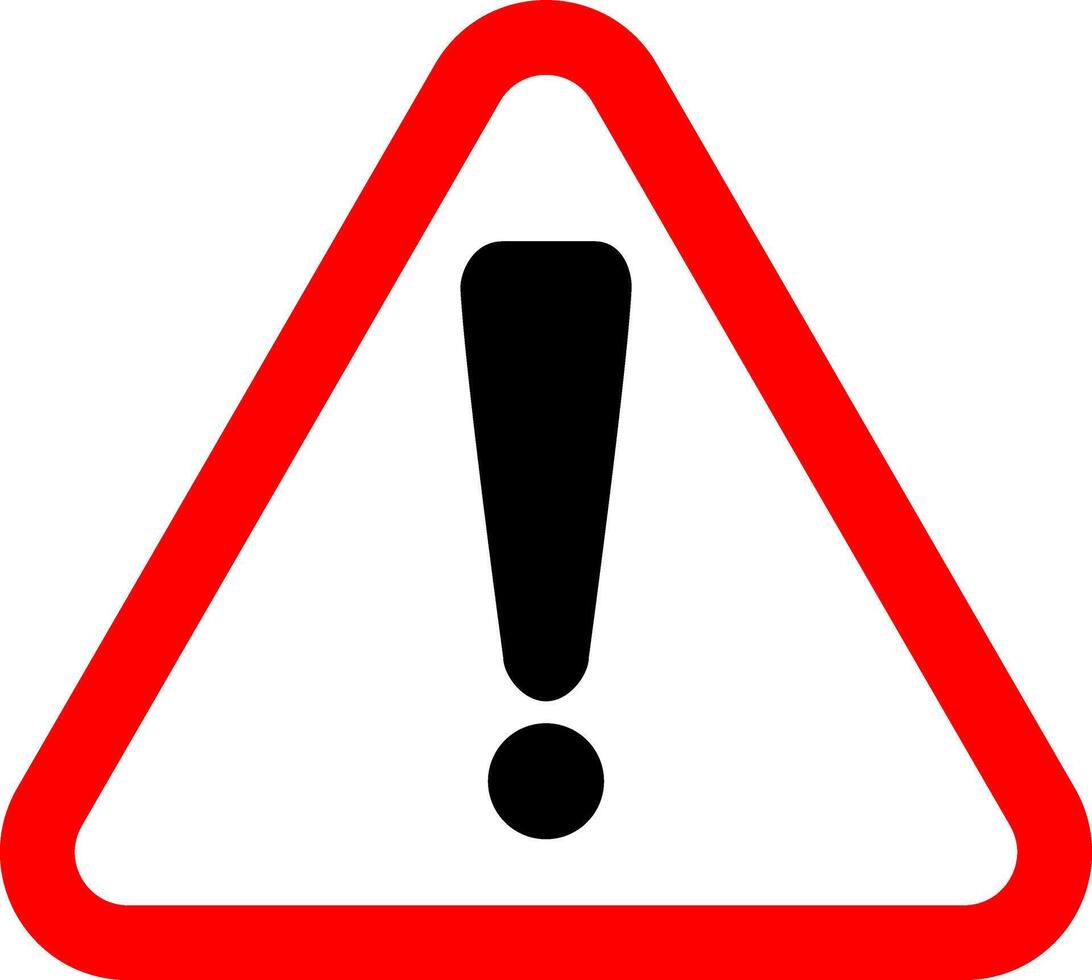 Warning caution danger icon. Attention hazard symbol. Exclamation mark point sign isolated on white background vector