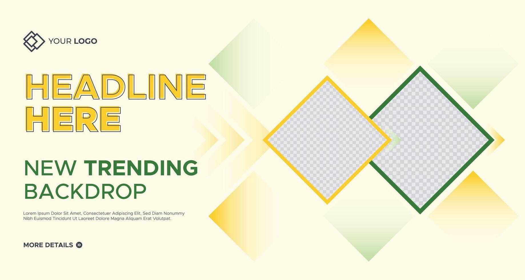 abstract geometric backdrop design with yellow, green, and white elements for creative digital background visuals vector