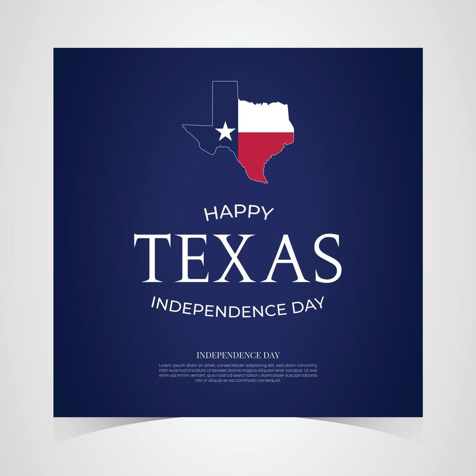 Happy Texas Independence Day design with texas state outline and bold text for national celebration and festive event. vector