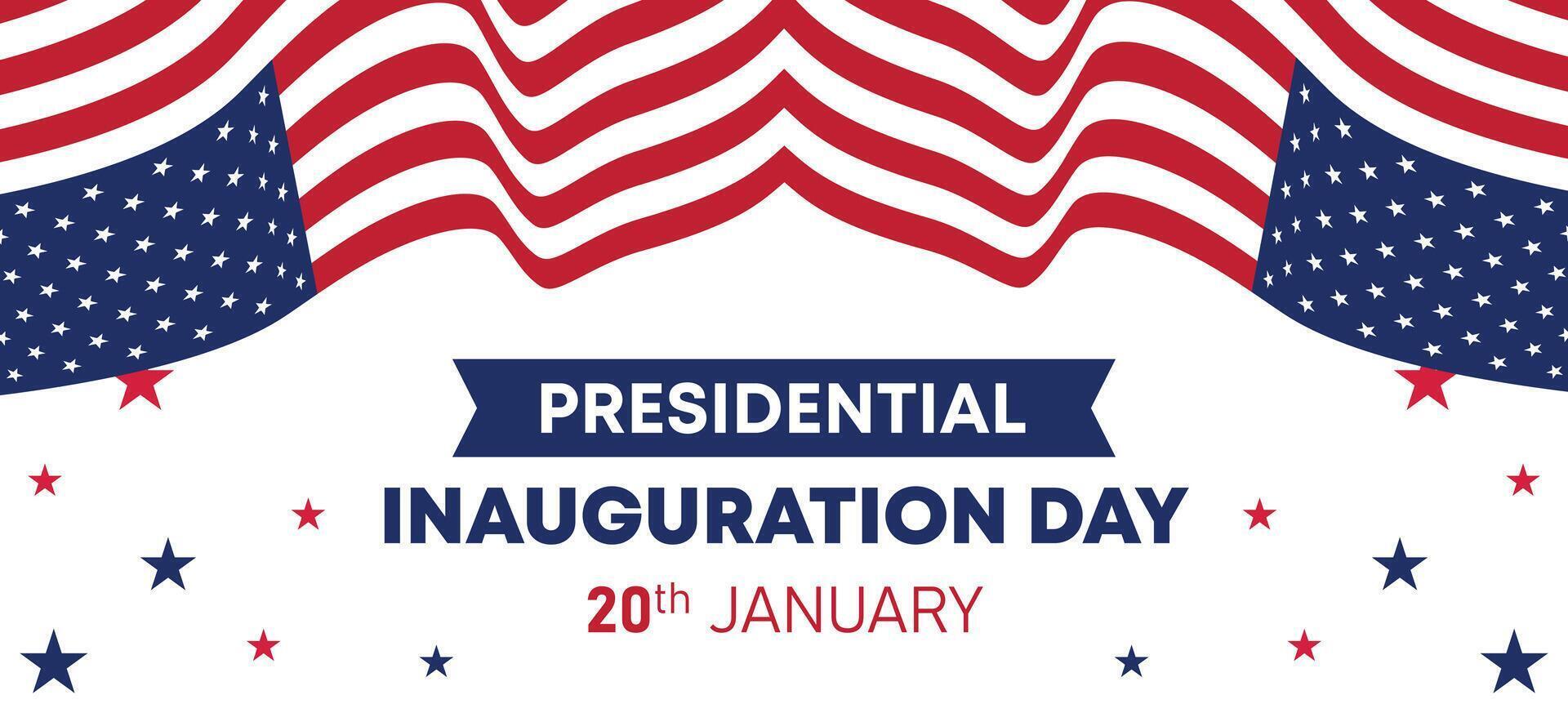 Presidential Inauguration Day design with patriotic red, white, and blue stripes and stars for national celebration on 20th January vector