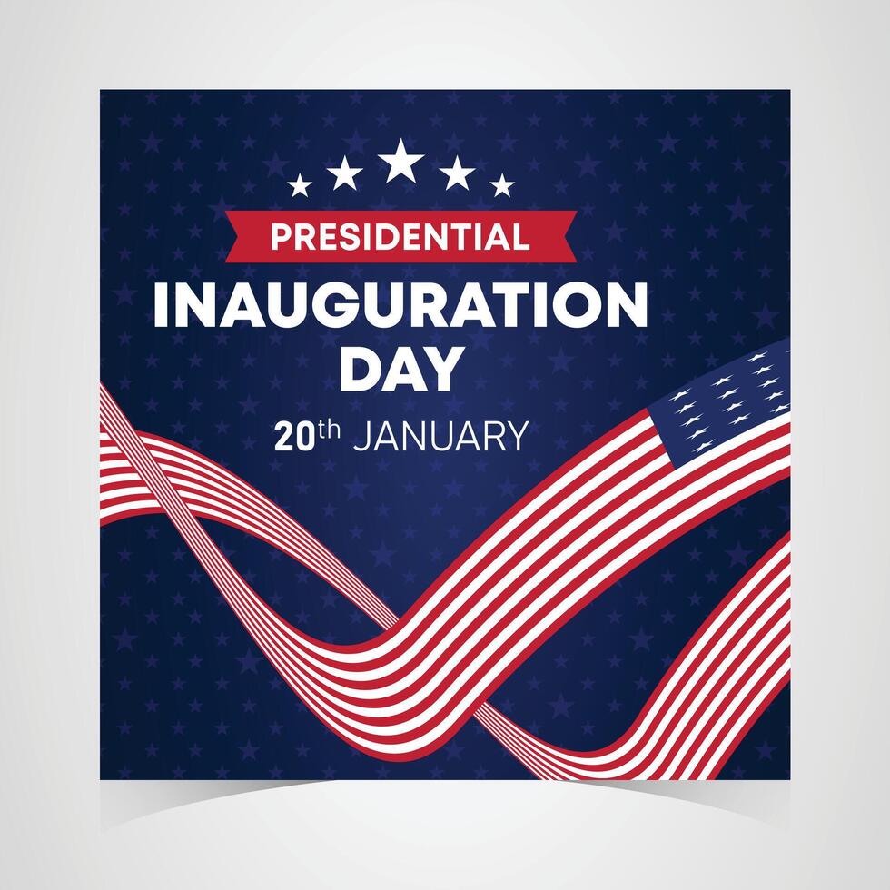 Presidential Inauguration Day design with dynamic red, white, and blue stripes for national celebration on 20th January vector