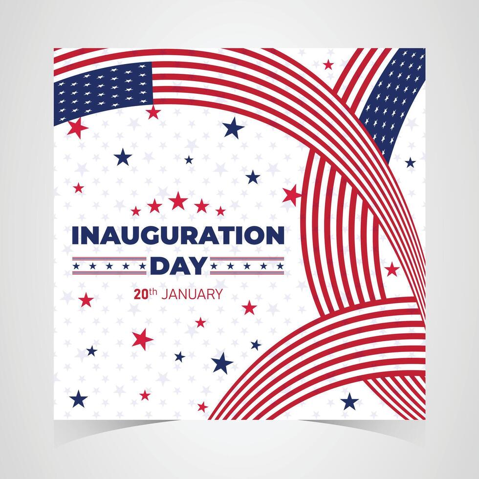 Presidential Inauguration Day design with red, white, and blue stars and striped waves for 2025 national celebration event vector