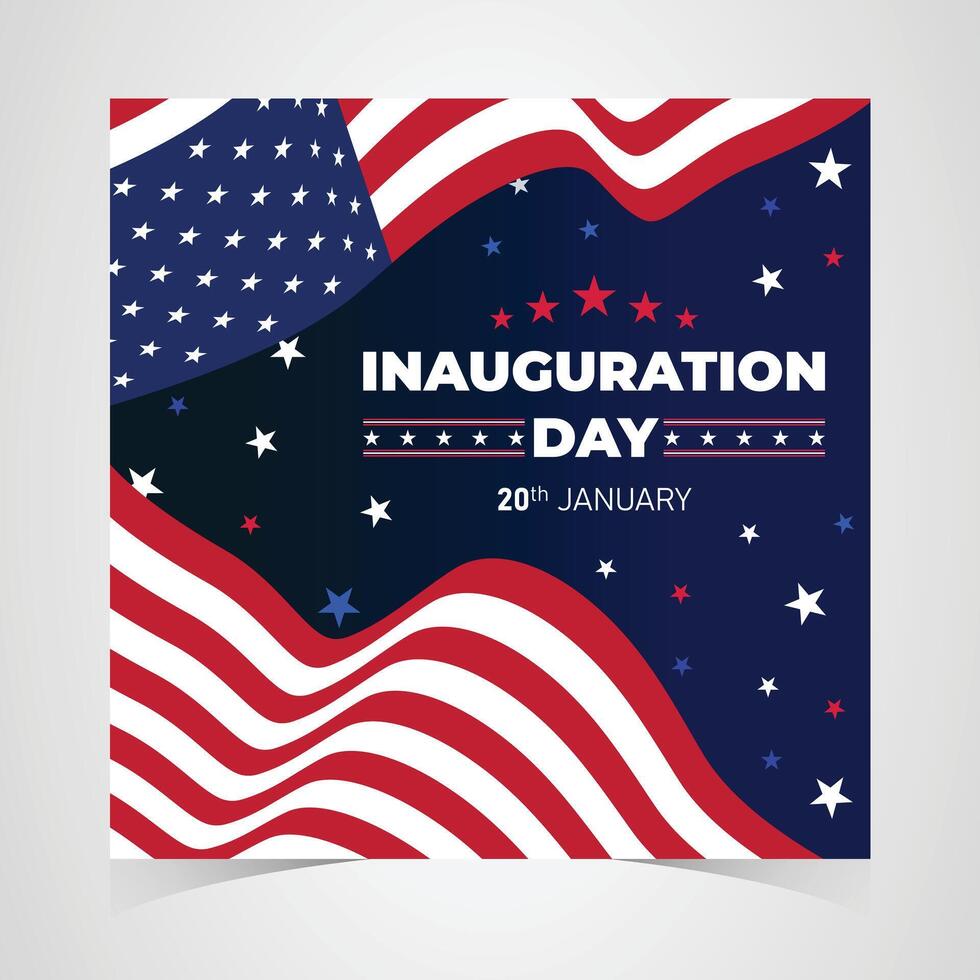 Presidential Inauguration Day design with bold red, white, and blue stripes and stars for USA national celebration on 20th January vector
