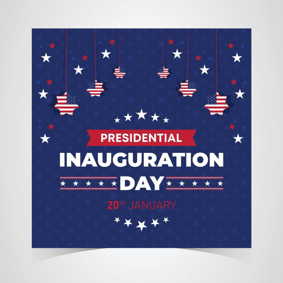 Presidential Inauguration Day design with red, white, and blue stars and stripes for USA national celebration on 20th January 2025 vector