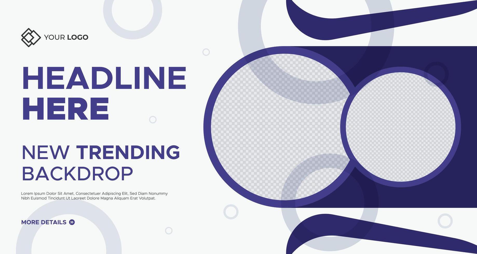 modern abstract design with circles and flowing lines in a clean blue and purple color scheme for digital backdrop design vector