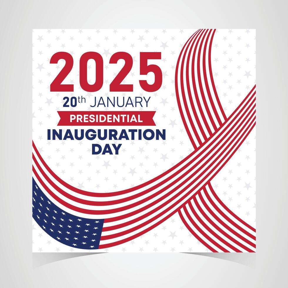 Presidential Inauguration Day 2025 design with dynamic red and blue striped wave elements for national celebration vector