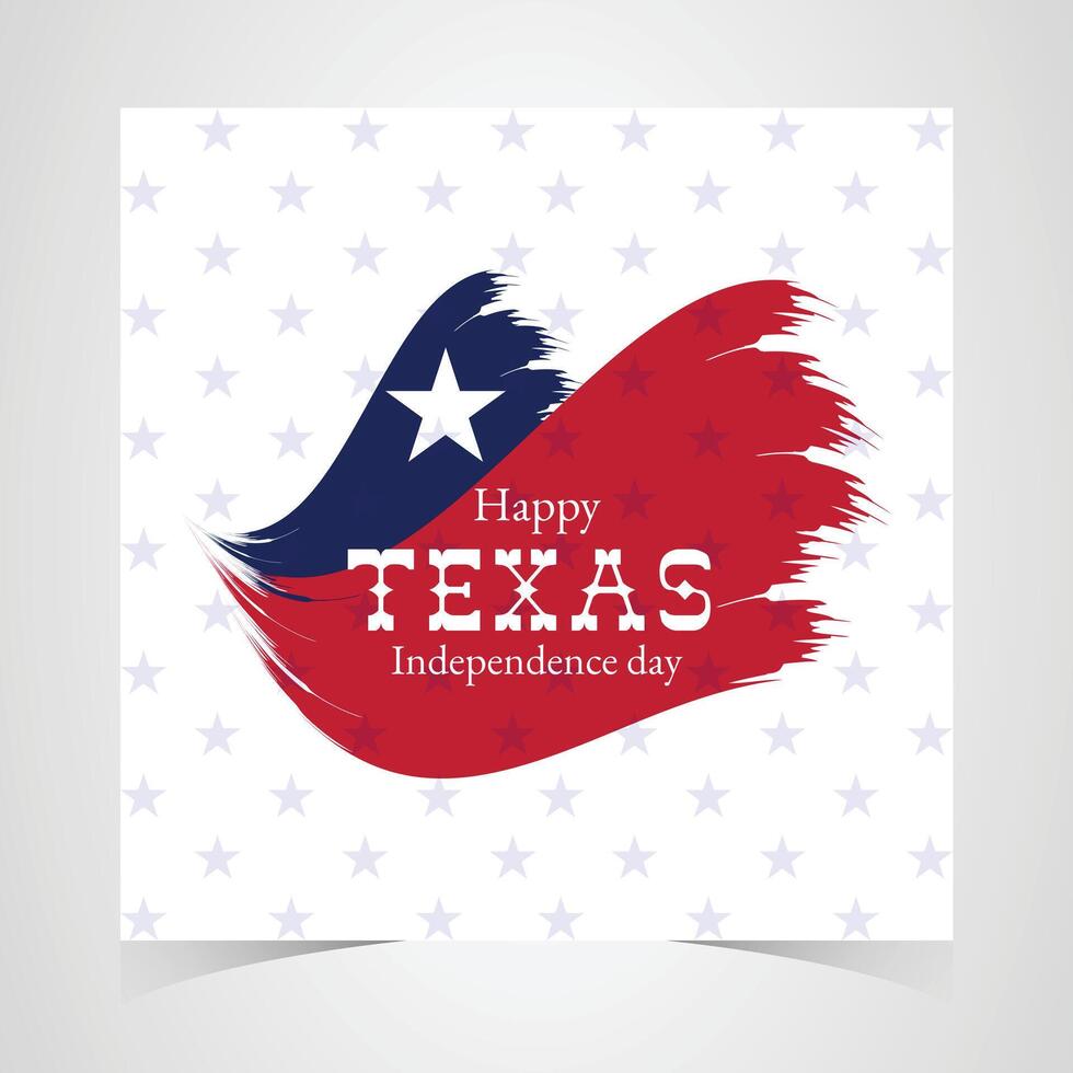Happy Texas Independence Day design with red, white, and blue colors, texas flag elements, and stars for national celebration vector