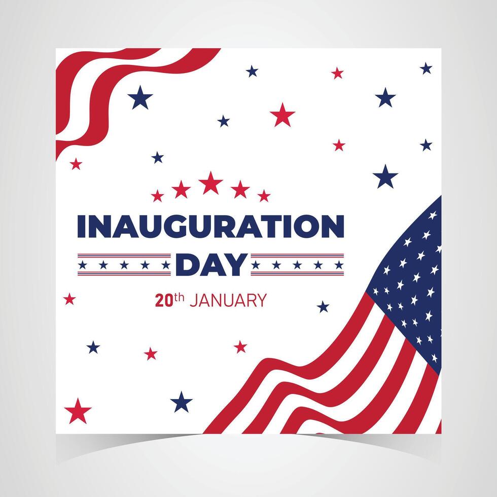 Presidential Inauguration Day design with red and blue stripes and white stars for USA national holiday celebration on 20th January vector