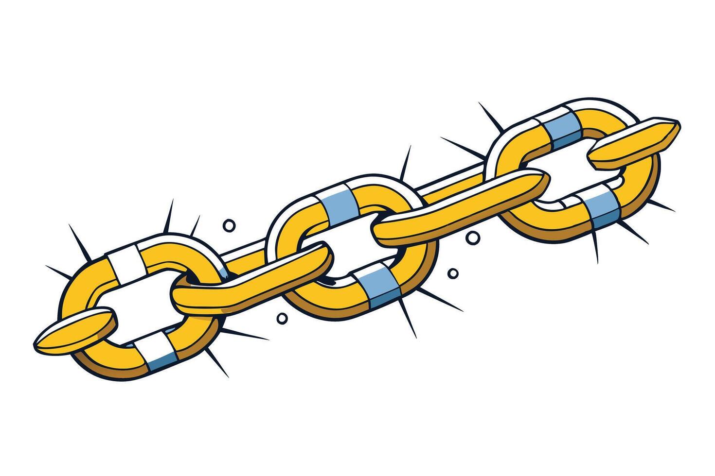 Broken golden chain illustration symbolizing freedom, resilience, and breaking barriers, representing spirit of Black History Month vector