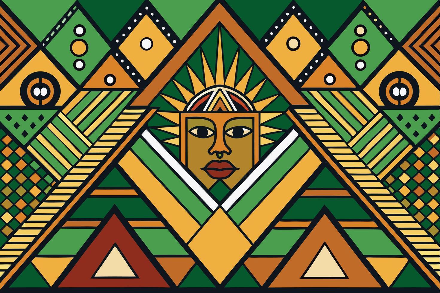 tribal patterns in symmetrical design showcasing rich African heritage through geometric and cultural elements vector
