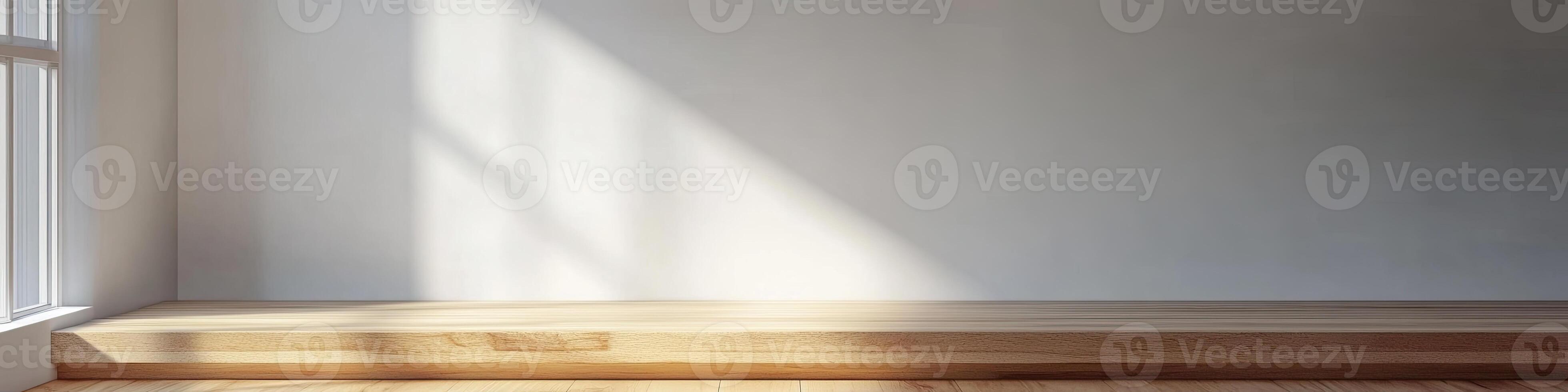 Empty room with wooden floor and window photo