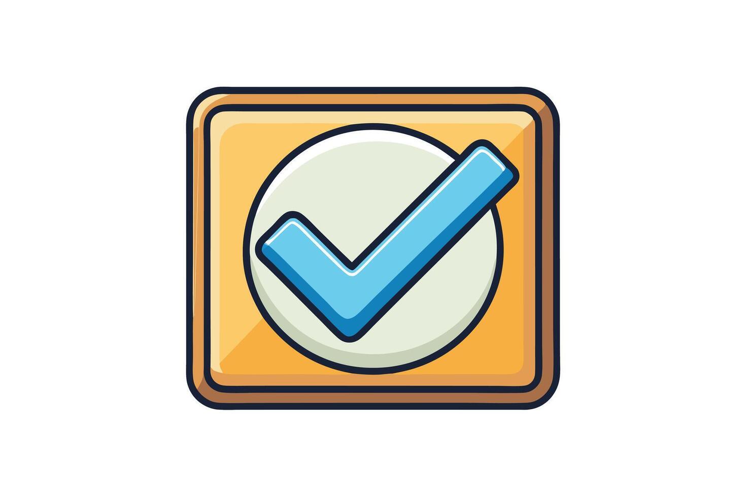 icon of a bold checkmark enclosed in a square badge, symbolizing approval, confirmation, or positive validation for quality assurance vector