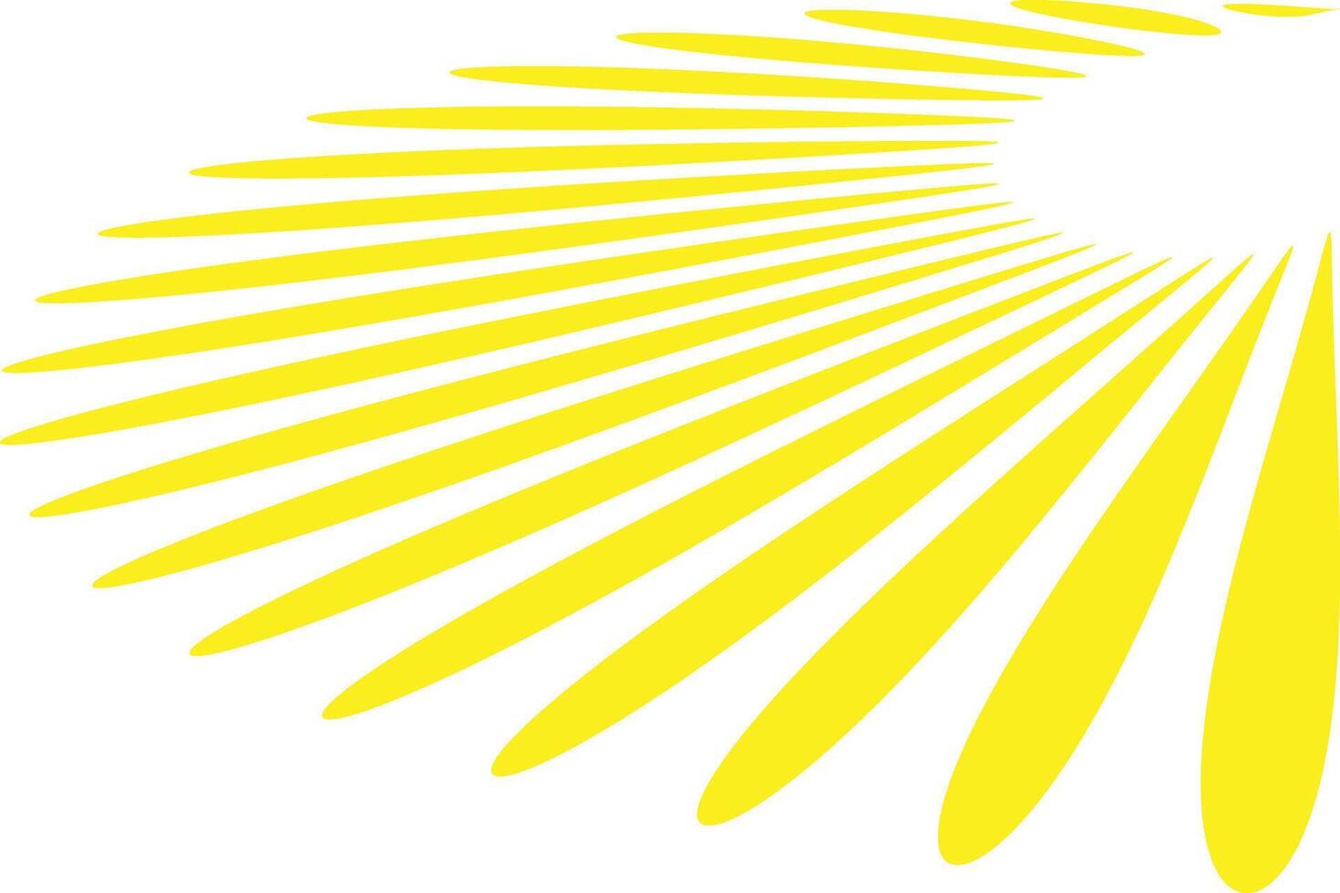 simple abstract thin to thick yellow color big to small line pattern vector