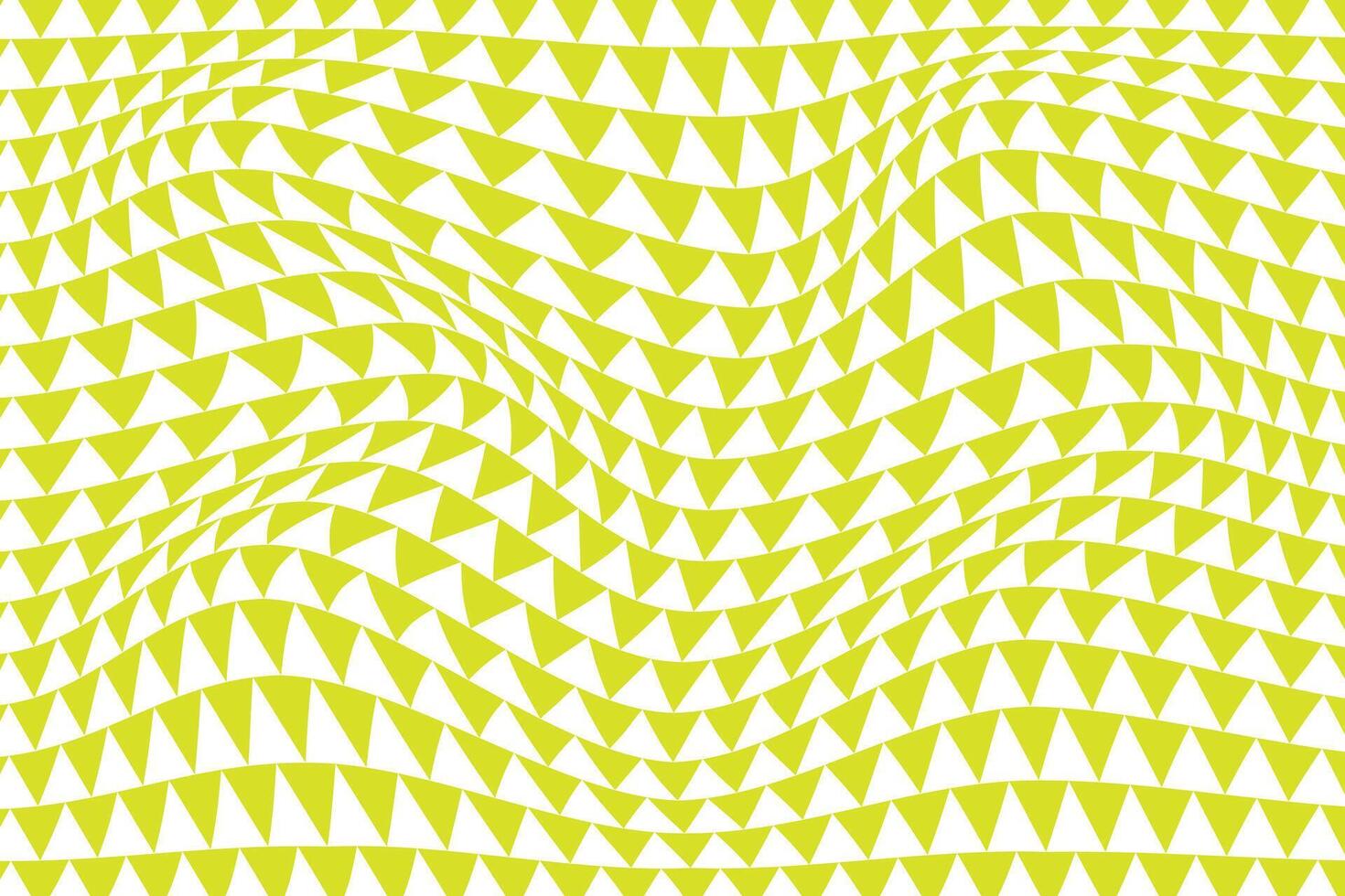 simple abstract white color small triangle block wavy distort pattern on grass green background vector