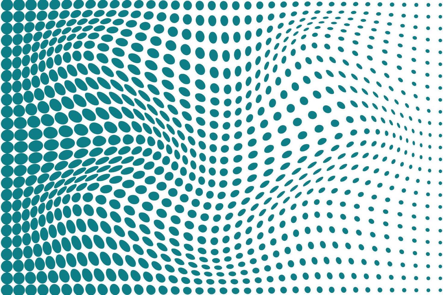 simple abstract sea green color big to small polka dot half tone wavy distort pattern that can be used as a background or texture vector