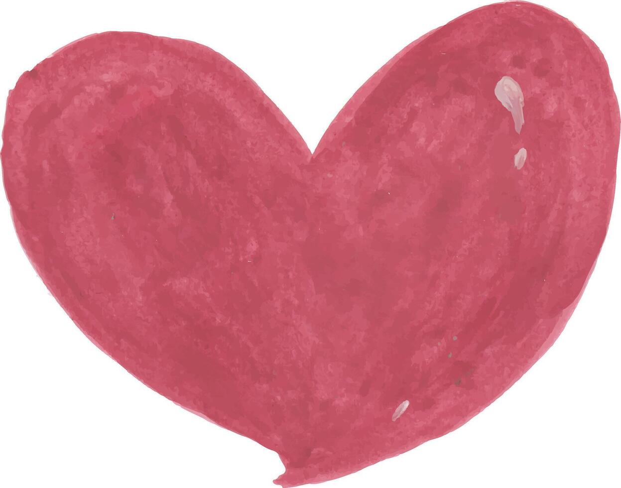 a pink heart painted on a white background vector