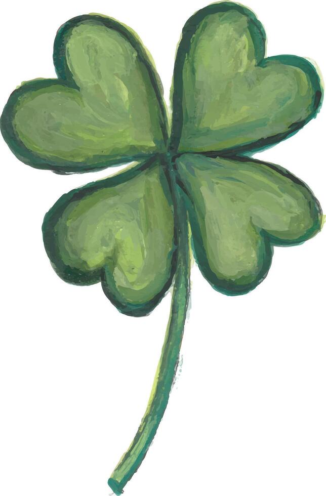 a painting of a four leaf clover vector