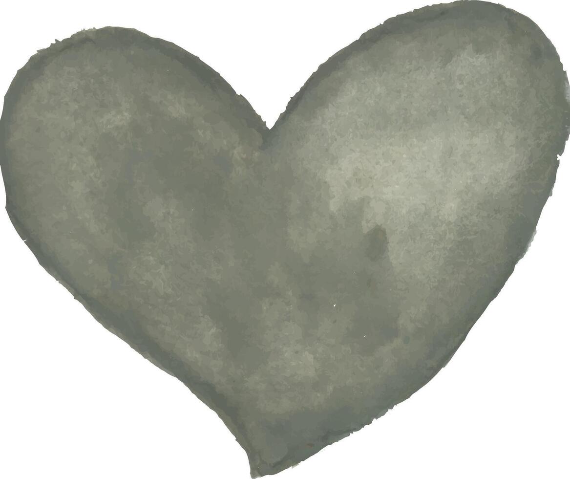 a gray heart painted on a white background vector