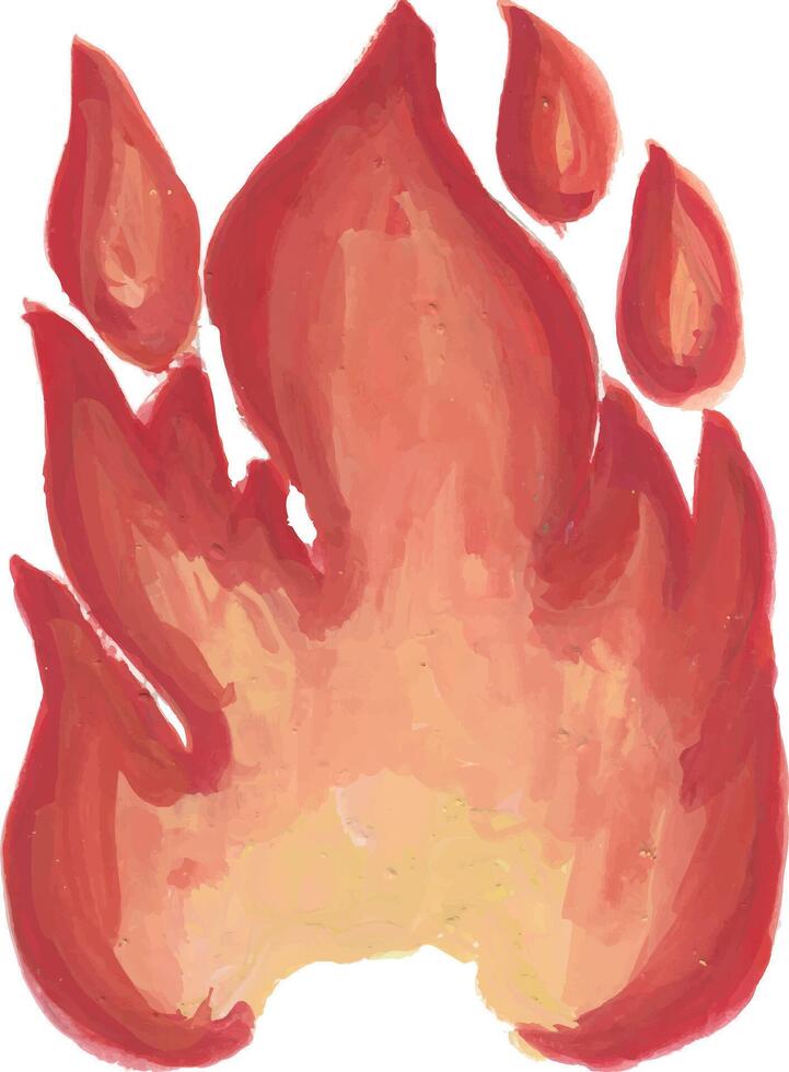 fire flame burn watercolour illustration clip arts vector
