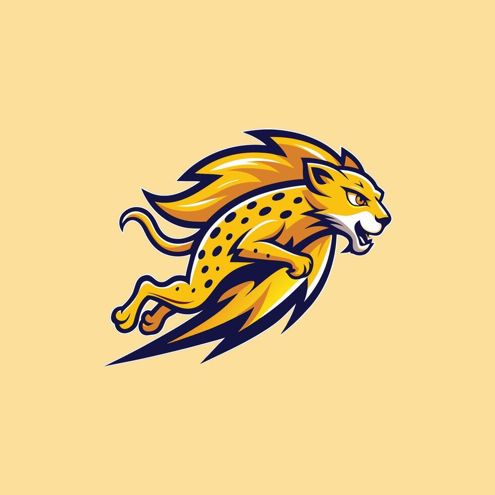 Cheetah running logo vector