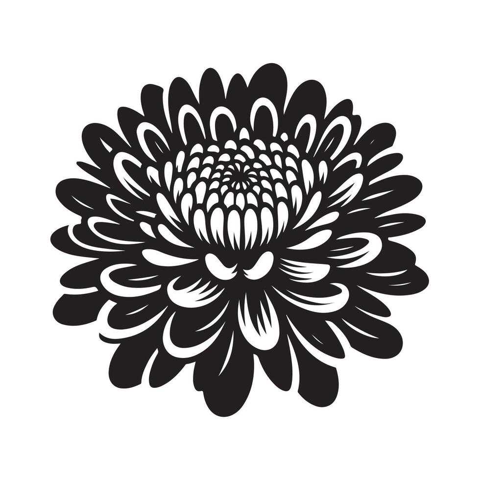 Elegant Floral Chrysanthemum Silhouette Art for Home Decor Projects vector