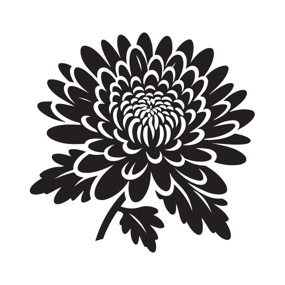 Floral Chrysanthemum Silhouette Art for Custom Graphic Design Needs vector