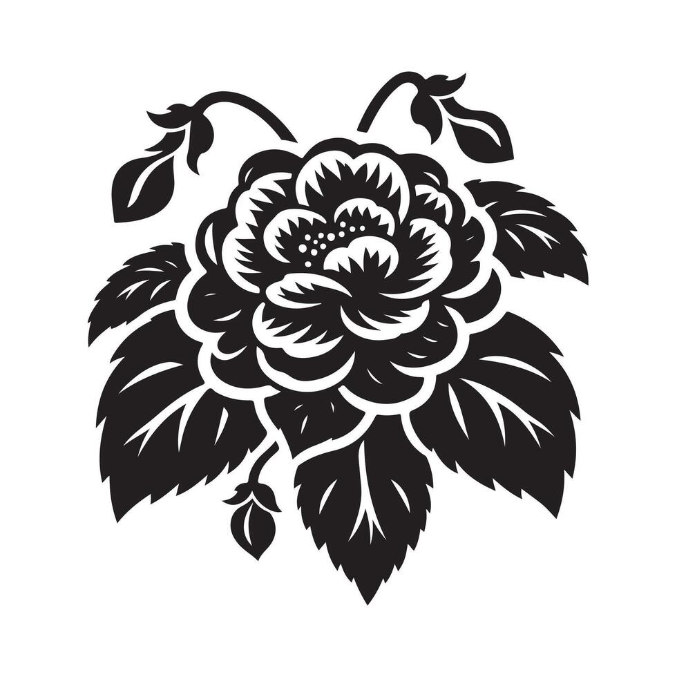 Begonia Silhouette Illustrations for Nature and Gardening Themed Artwork vector