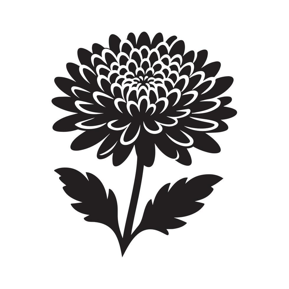 Chrysanthemum Silhouettes for Decorative Art and Pattern Making vector