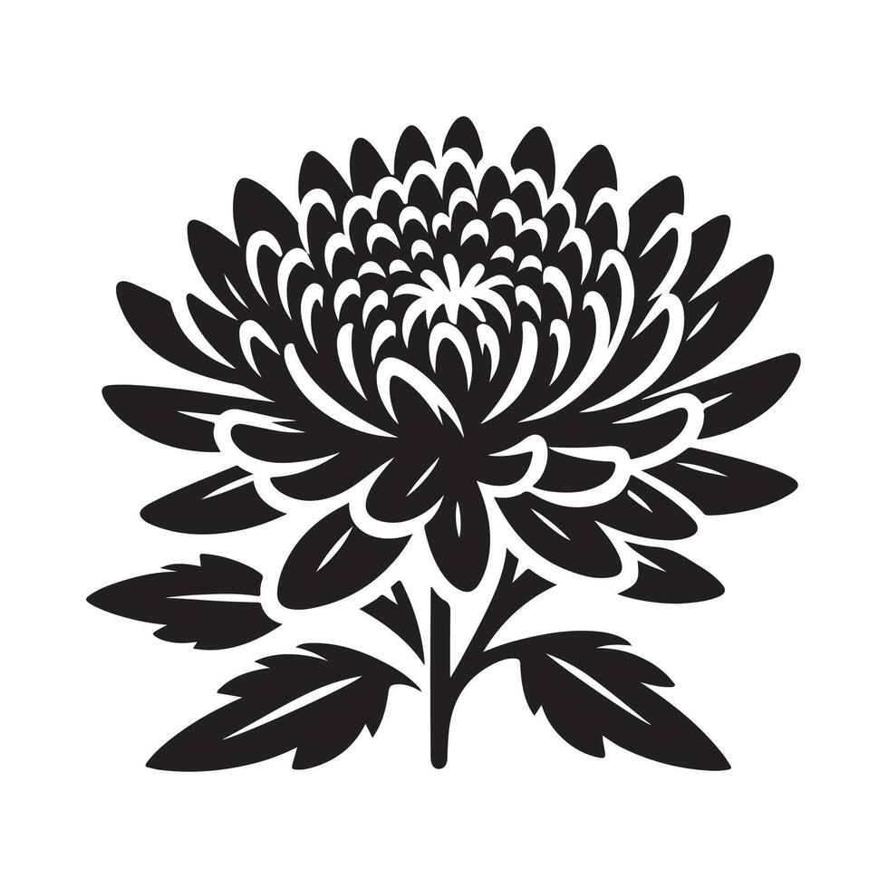 Creative Chrysanthemum Silhouette Designs for Packaging and Labels vector