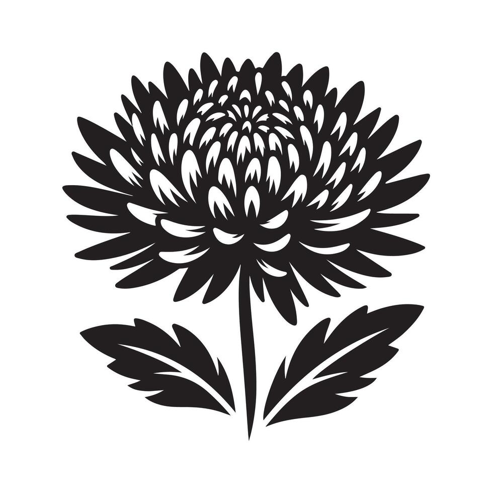 Chrysanthemum Silhouette Designs for Boutique and Craft Shops vector