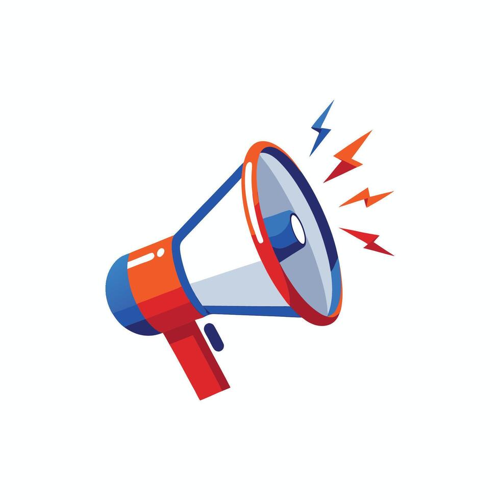 A megaphone with lightning coming out of it vector