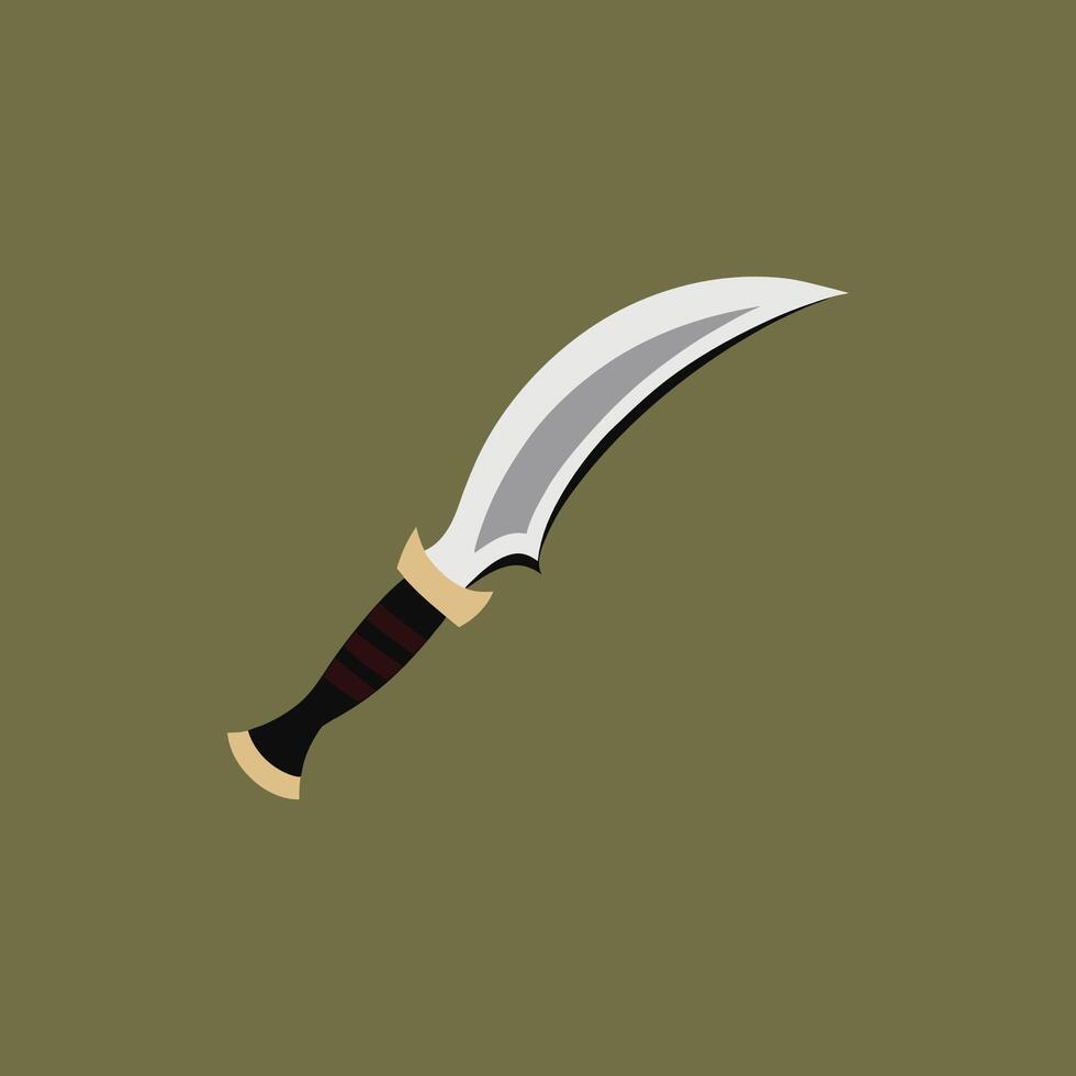A knife on a green background vector