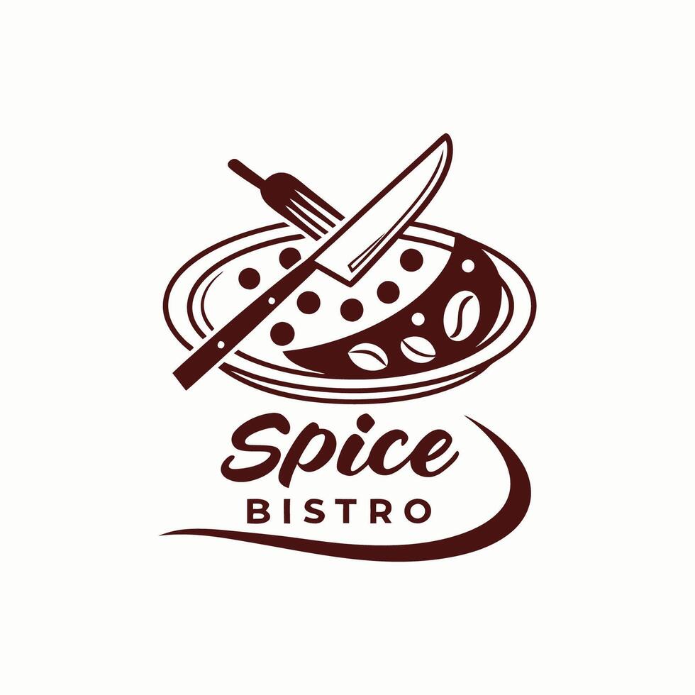 Spice bistro logo design vector