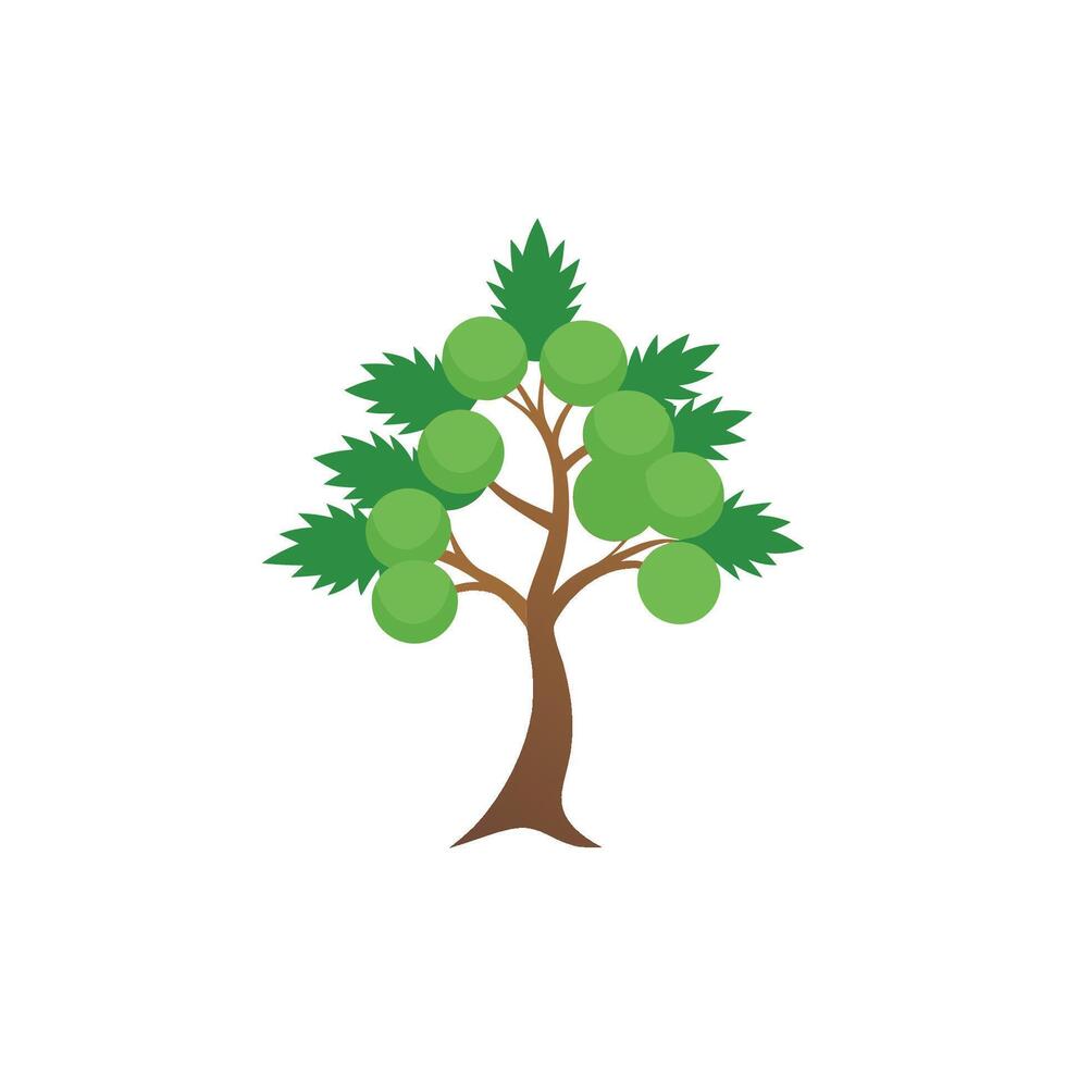 A tree with green leaves on it vector