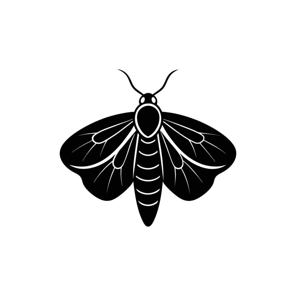 A black and white moth logo vector