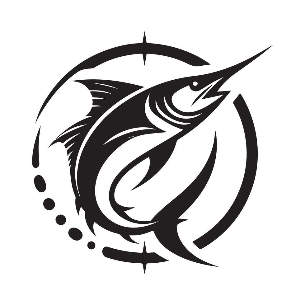 Premium Swordfish Silhouette Illustrations for High-End Graphic Design vector