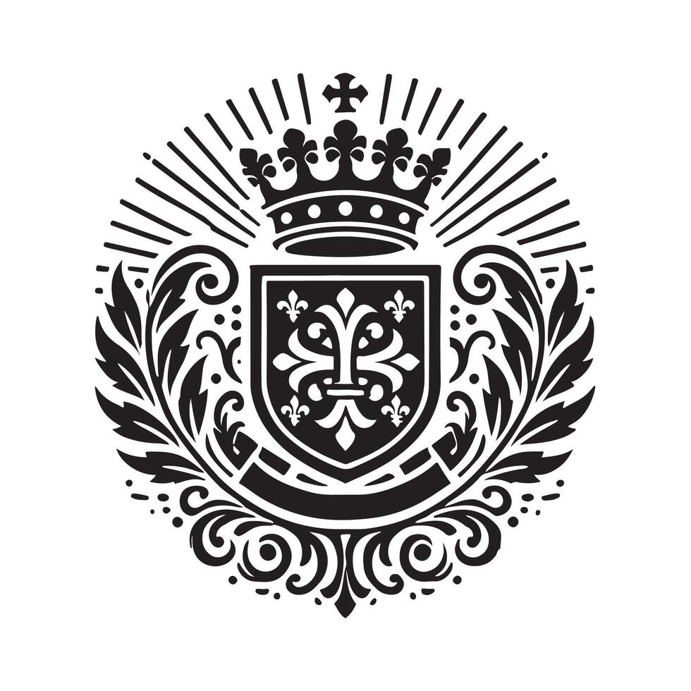 Heraldry Crest Silhouettes Perfect for Custom Heraldic Artworks vector