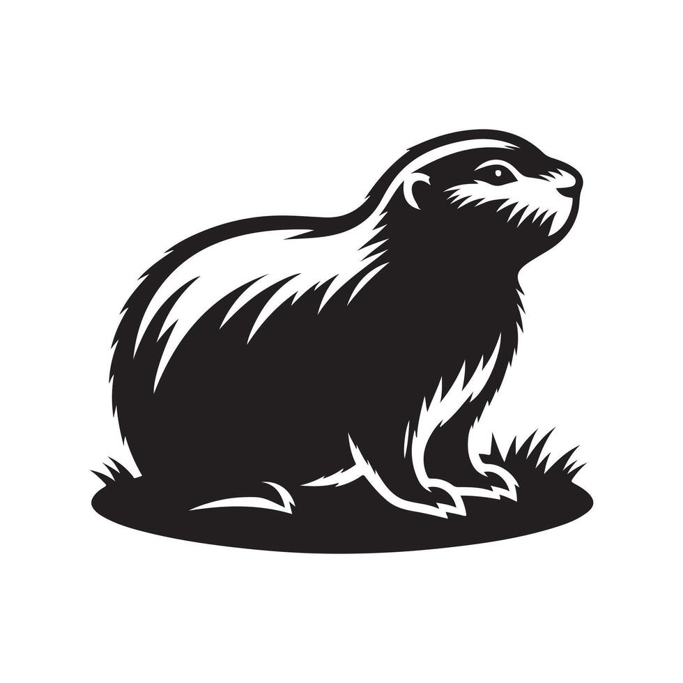 High-Quality Prairie Dog Silhouettes for Wildlife Illustration Needs vector