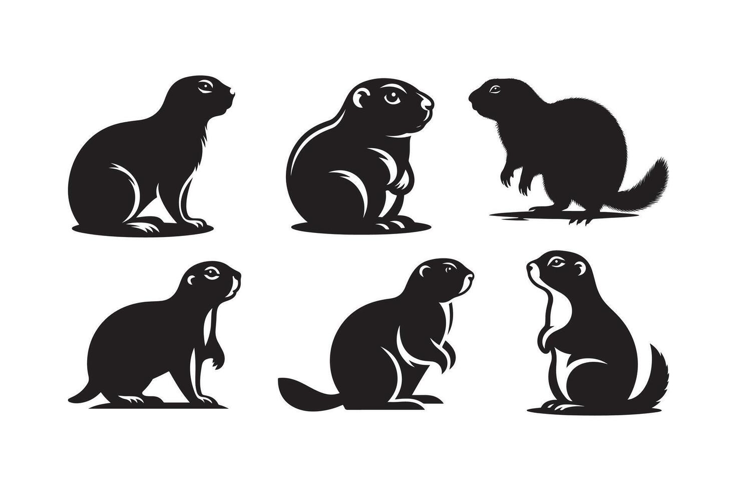 Download Prairie Dog Silhouette Vectors for Creative Wildlife Designs
