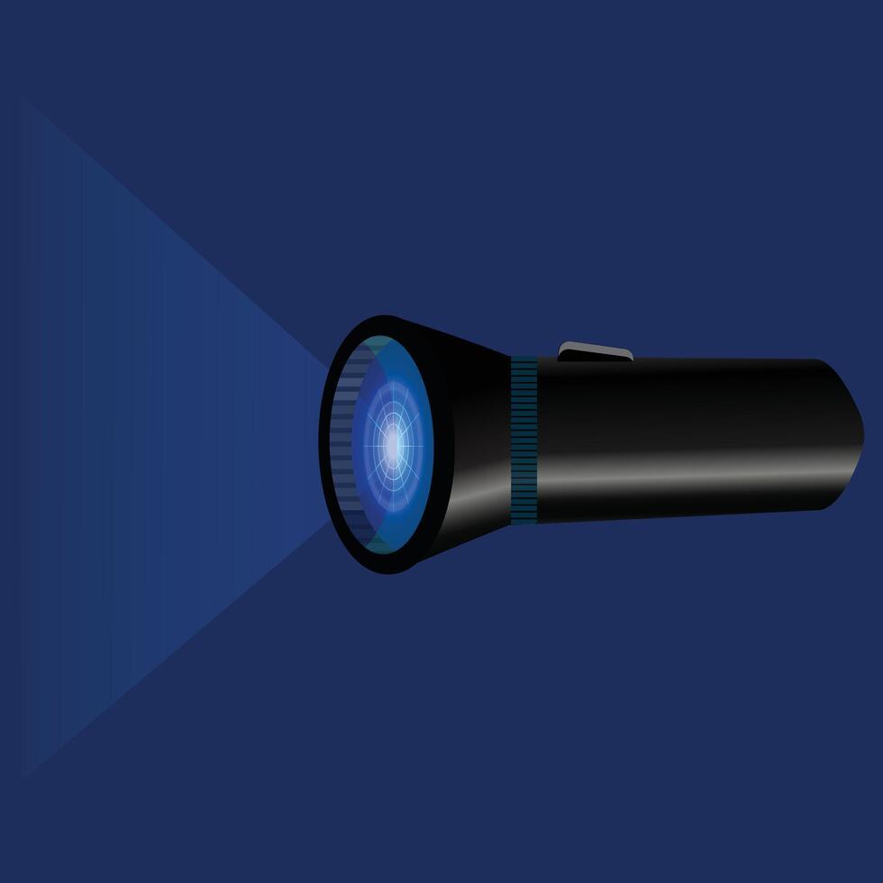 Flashlight Icon Flat Design On Dark Blue Background vector
