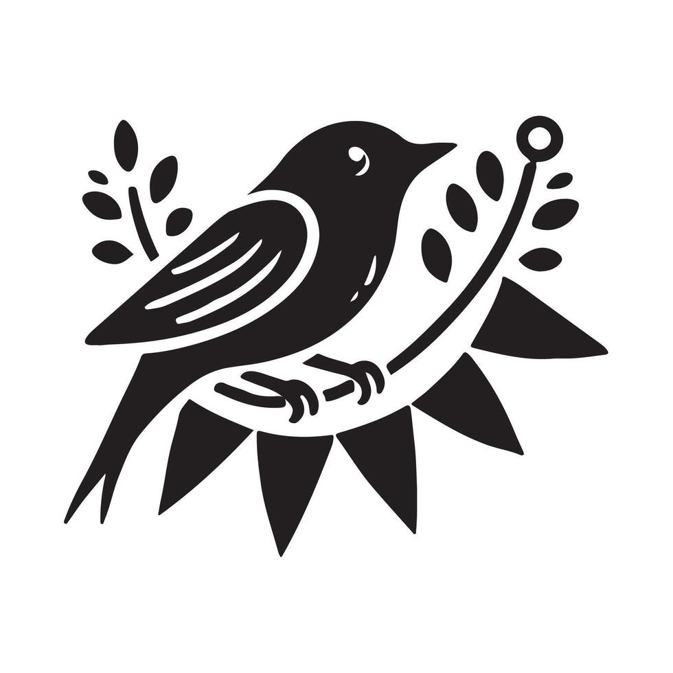 Indigo Bunting Silhouette Vectors for Wildlife Reserves and Bird Sanctuaries